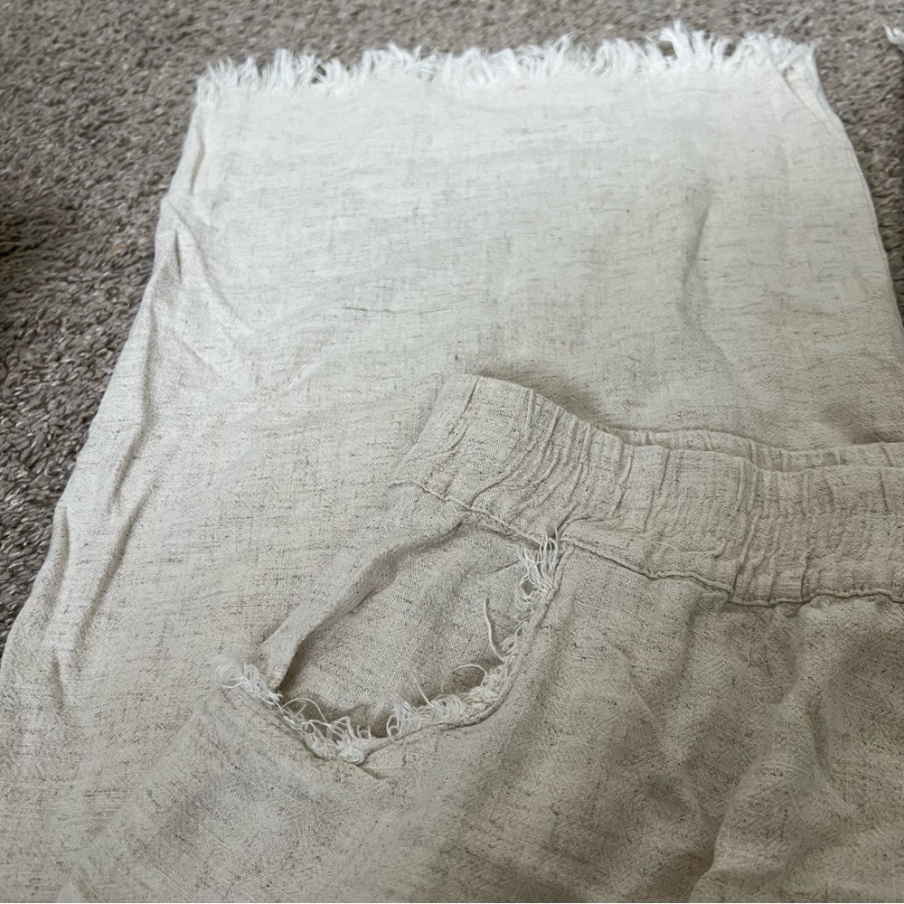 Umgee Wide Leg Pants in Light Natural - Picture 3 of 16